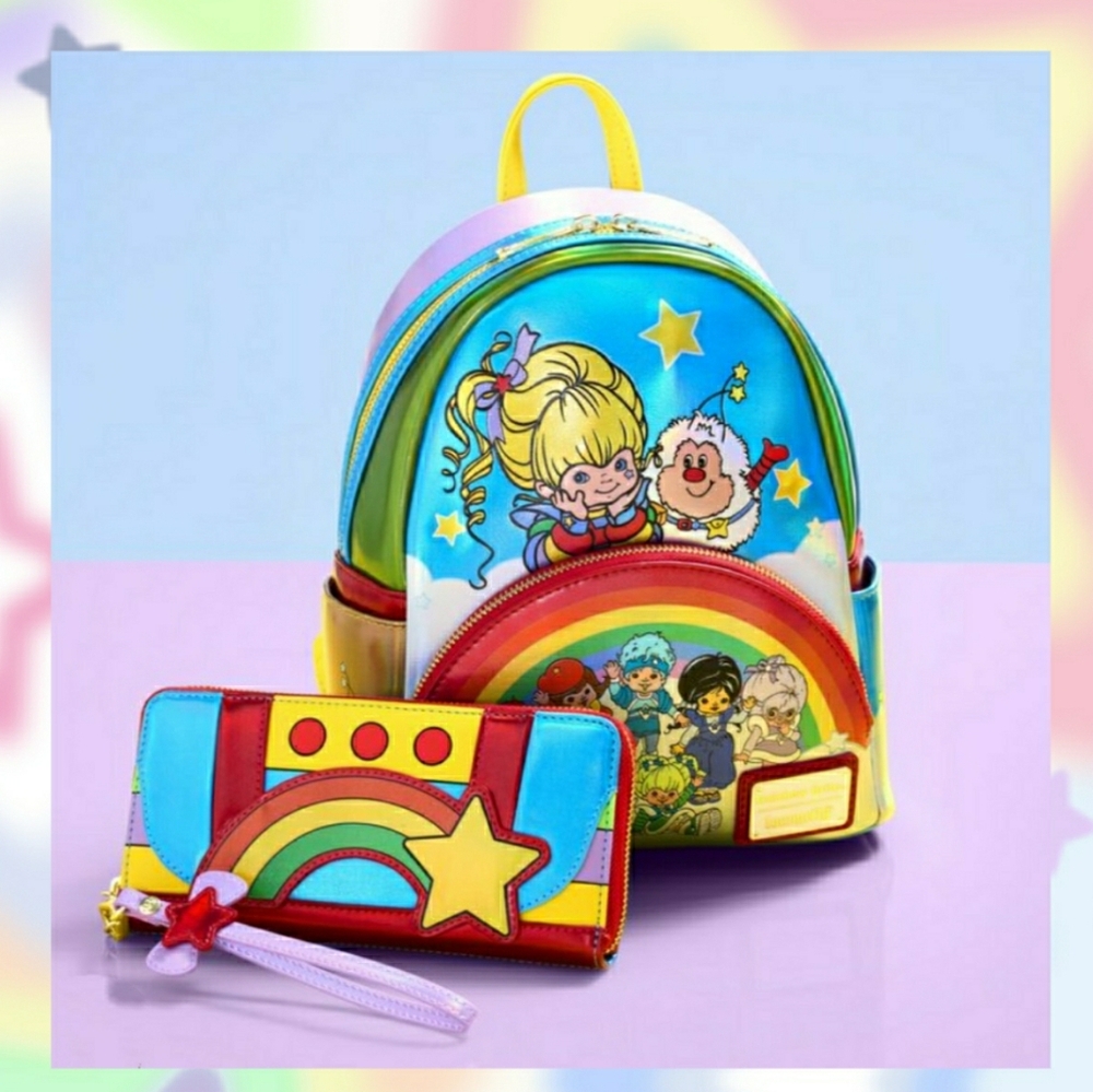 🌈💥NWT Rainbow Brite Exclusive Light Up Loungefly and Wallet Set🌈💥